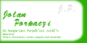 jolan porpaczi business card